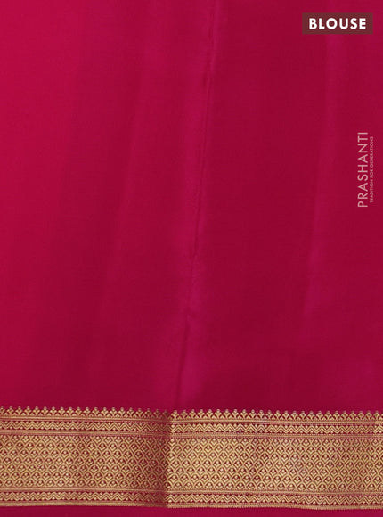 Pure mysore silk saree orange and pink with allover zari woven buttas and zari woven border