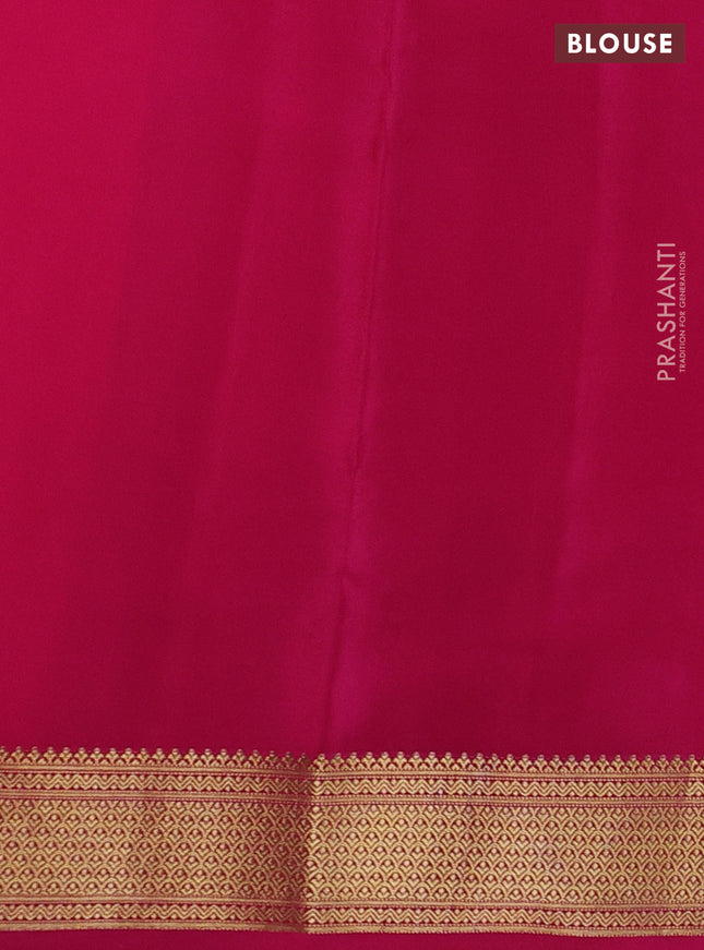 Pure mysore silk saree orange and pink with allover zari woven buttas and zari woven border