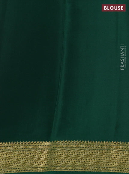 Pure mysore silk saree red and green with allover zari woven buttas and zari woven border