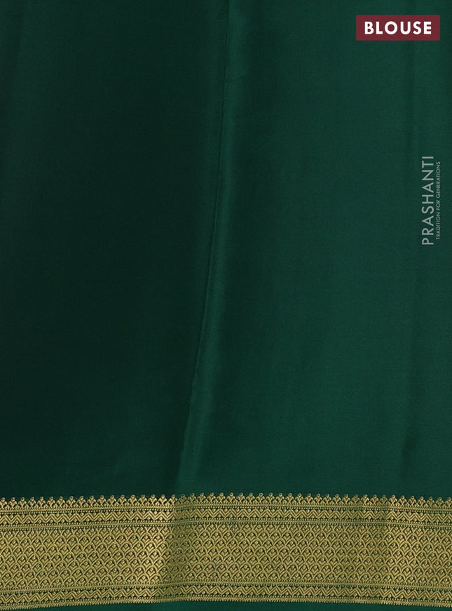 Pure mysore silk saree red and green with allover zari woven buttas and zari woven border