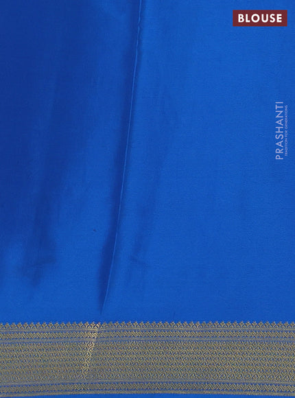 Pure mysore silk saree yellow and cs blue with allover zari woven buttas and zari woven border
