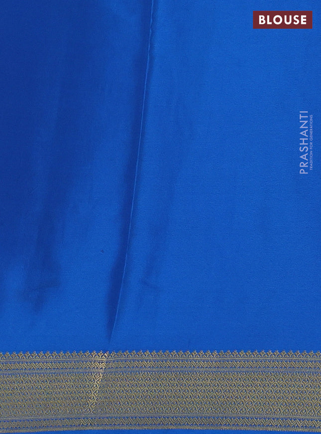 Pure mysore silk saree yellow and cs blue with allover zari woven buttas and zari woven border