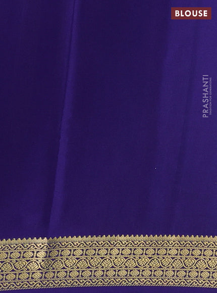 Pure mysore silk saree teal green and dark blue with allover zari woven buttas and zari woven border