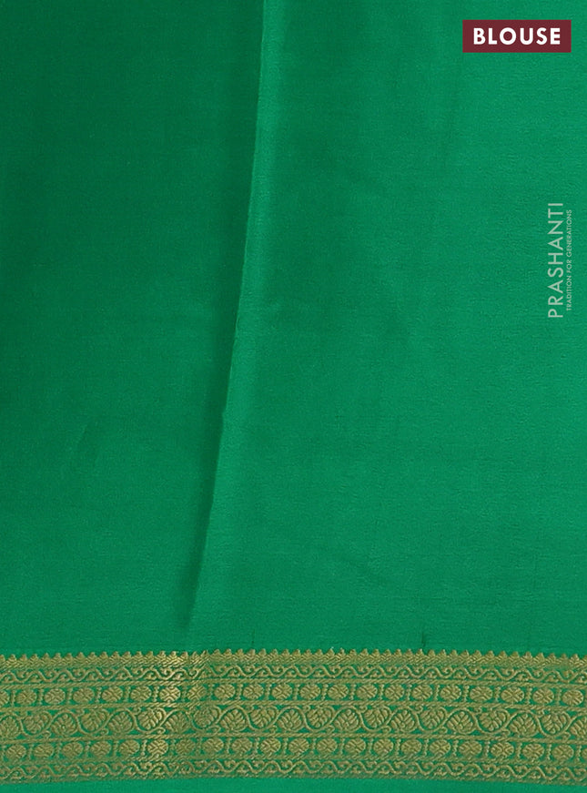 Pure mysore silk saree violet and green with allover zari woven buttas and zari woven border
