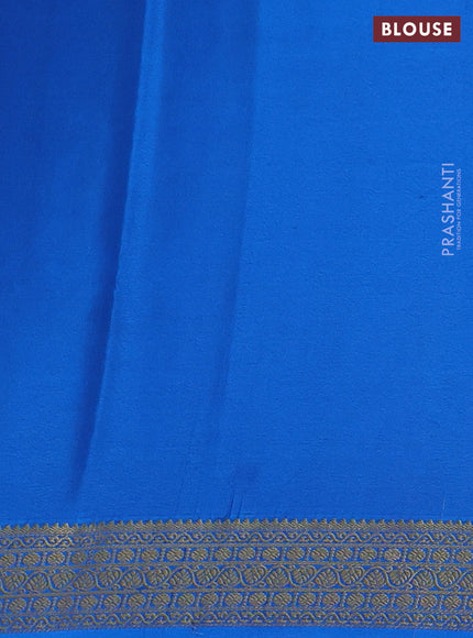 Pure mysore silk saree yellow and cs blue with zari woven buttas and zari woven border