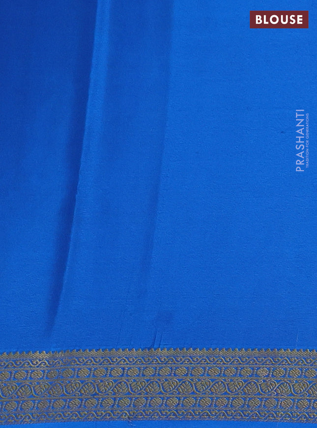 Pure mysore silk saree yellow and cs blue with zari woven buttas and zari woven border