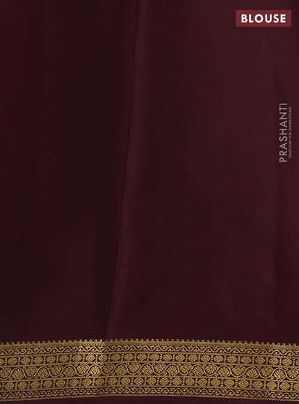 Pure mysore silk saree orange and coffee brown with allover zari woven buttas and zari woven border