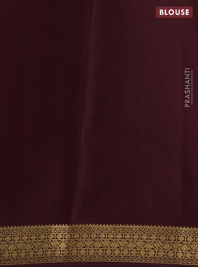 Pure mysore silk saree orange and coffee brown with allover zari woven buttas and zari woven border