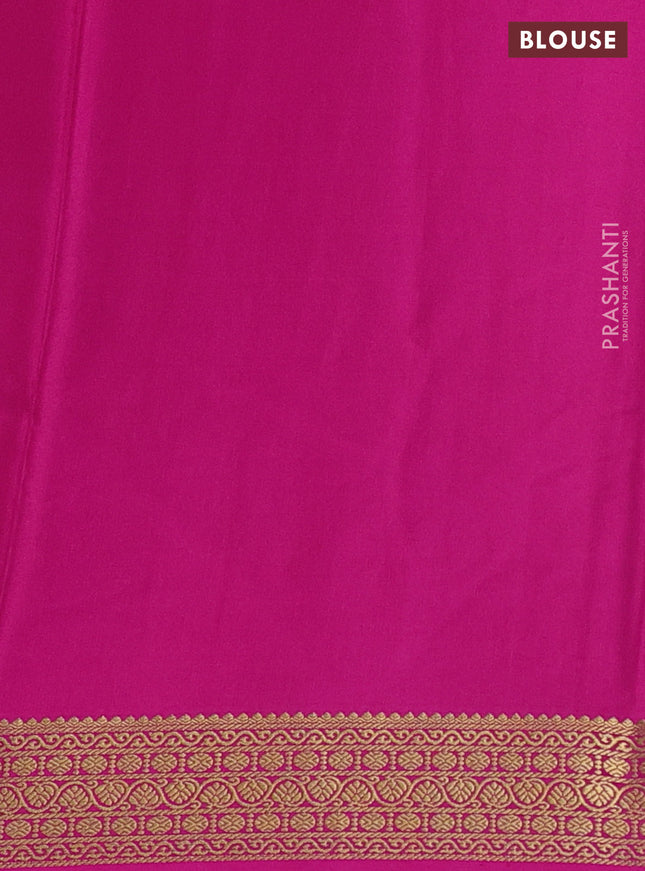 Pure mysore silk saree light blue and pink with allover zari woven buttas and zari woven border