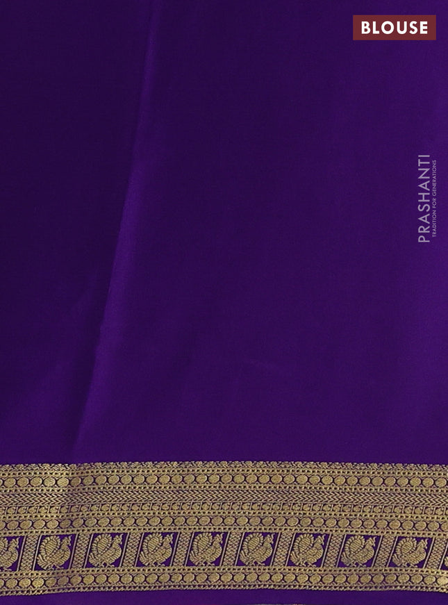 Pure mysore silk saree pink and violet with allover zari woven annam buttas and zari woven border