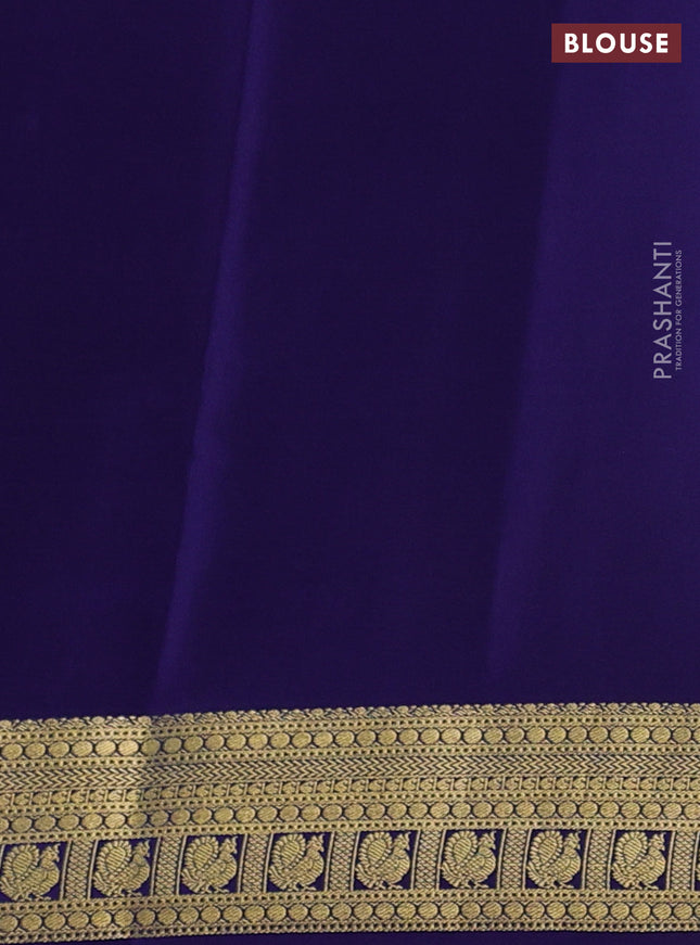 Pure mysore silk saree teal green and blue with allover zari woven annam buttas and zari woven border