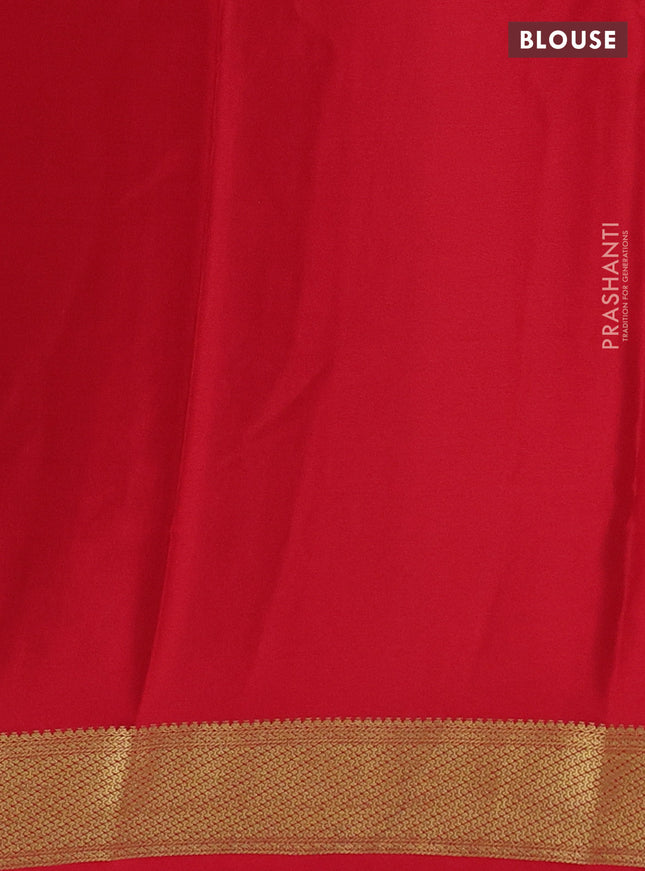 Pure mysore silk saree black and red with allover zari woven buttas and zari woven border