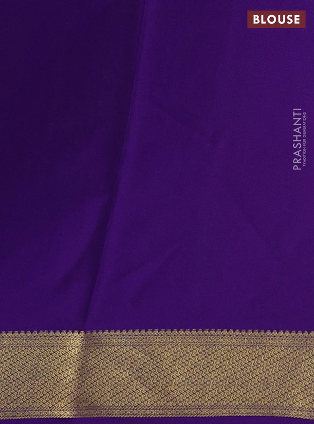 Pure mysore silk saree pink and violet with allover zari woven buttas and zari woven border
