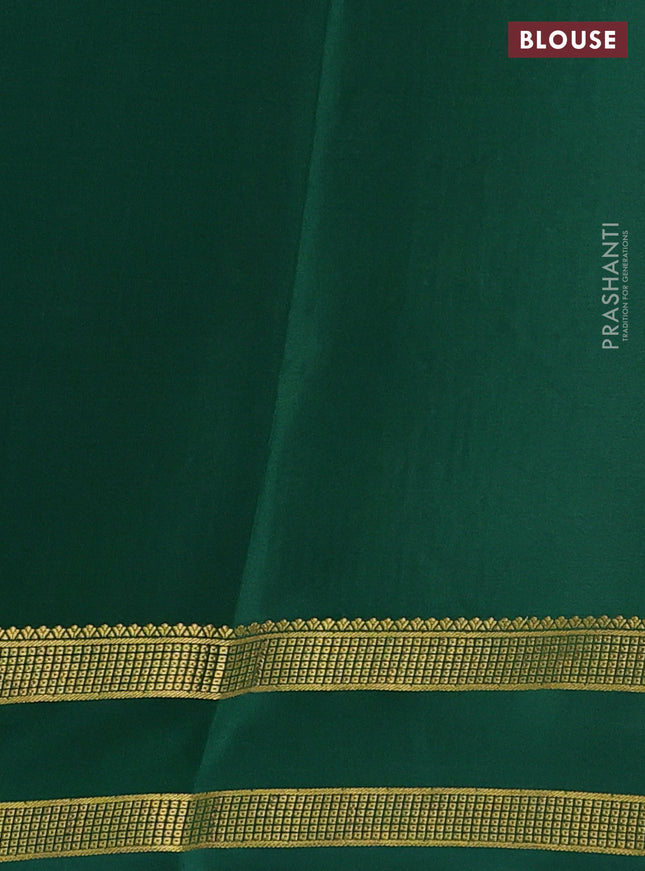 Pure mysore silk saree maroon and green with allover zari checks & buttas and rettapet zari woven border