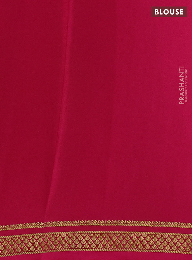 Pure mysore silk saree grey and pink with allover zari checked pattern and zari woven border
