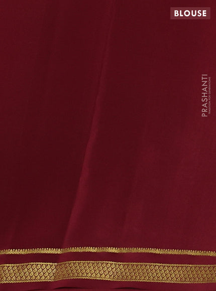 Pure mysore silk saree yellow shade and maroon with allover zari checked pattern and zari woven border