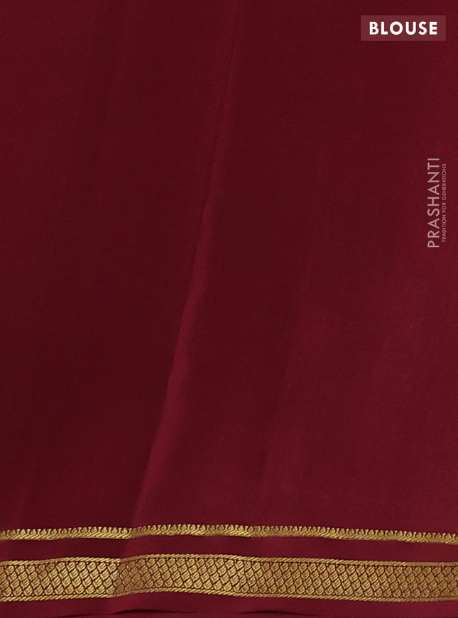 Pure mysore silk saree yellow shade and maroon with allover zari checked pattern and zari woven border