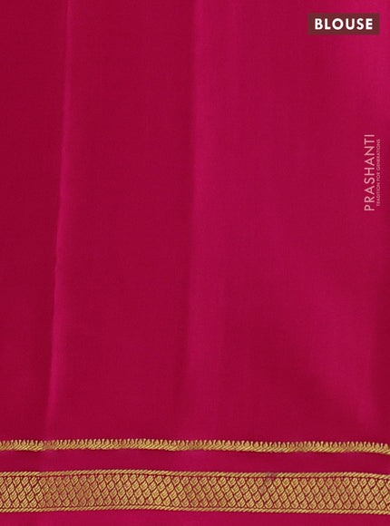Pure mysore silk saree violet and pink with allover zari checked pattern and zari woven border