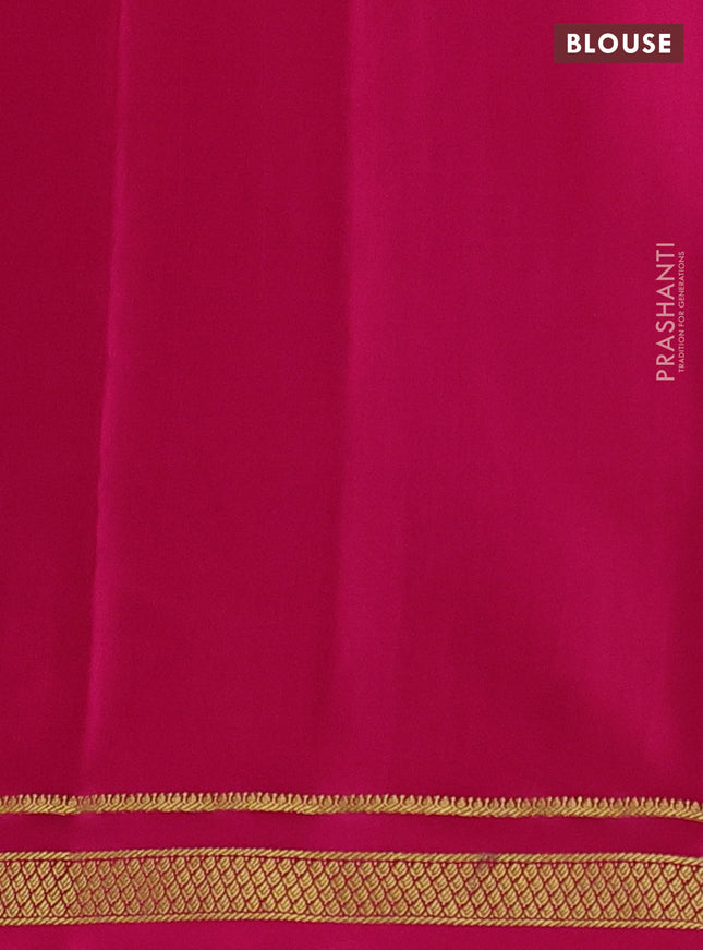 Pure mysore silk saree violet and pink with allover zari checked pattern and zari woven border