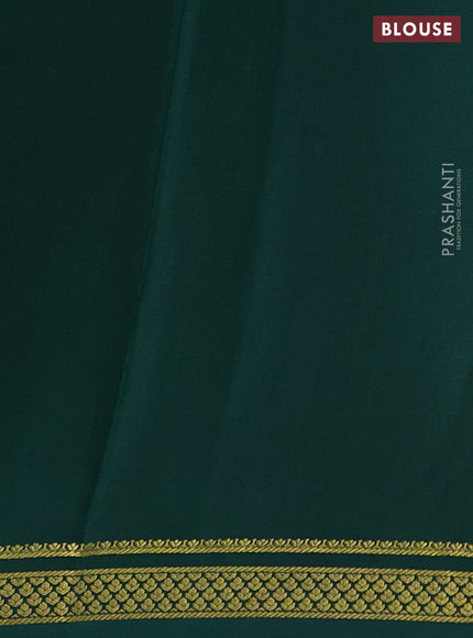 Pure mysore silk saree orange and green with allover zari checked pattern and zari woven border