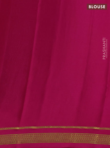 Pure mysore silk saree light blue and pink with allover zari checked pattern and zari woven border