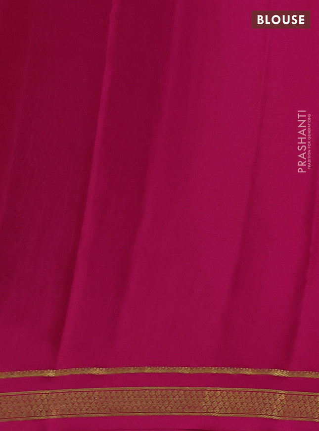 Pure mysore silk saree light blue and pink with allover zari checked pattern and zari woven border
