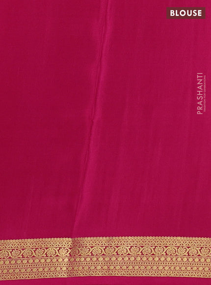 Pure mysore silk saree blue shade and pink with allover zari checked pattern and zari woven border