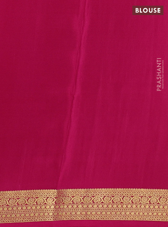 Pure mysore silk saree blue shade and pink with allover zari checked pattern and zari woven border