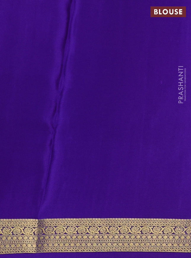 Pure mysore silk saree pink and violet with allover zari checked pattern and zari woven border
