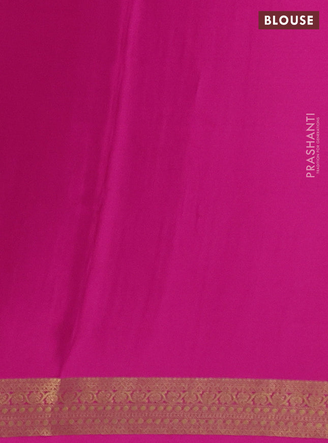 Pure mysore silk saree light blue and pink with allover zari checked pattern and zari woven border