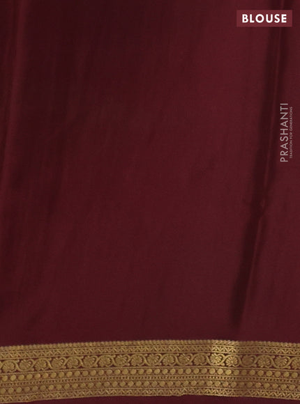Pure mysore silk saree mustard yellow and maroon with allover zari checked pattern and zari woven border