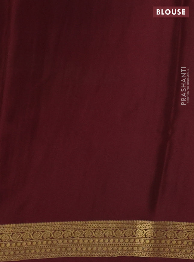Pure mysore silk saree mustard yellow and maroon with allover zari checked pattern and zari woven border