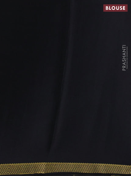 Pure mysore silk saree black with allover zari checked pattern and zari woven border