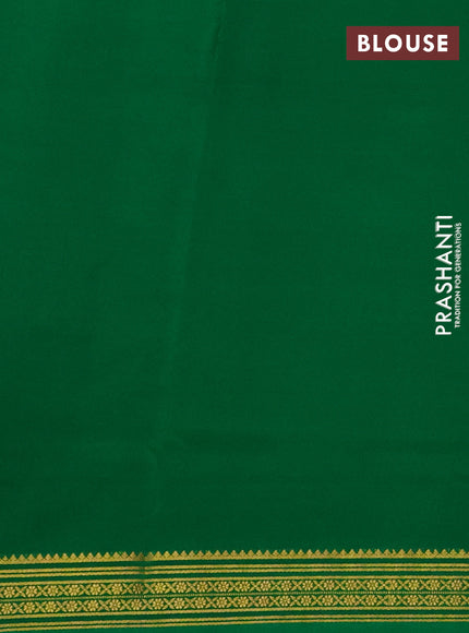 Pure mysore silk saree purple and green with plain body and zari woven border