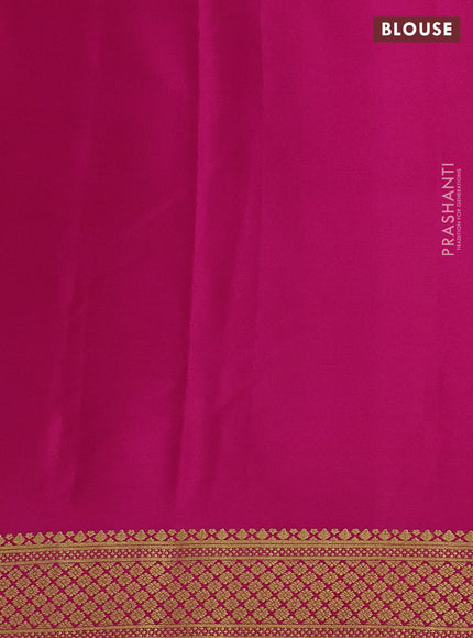 Pure mysore silk saree pastel green and pink with plain body and zari woven border