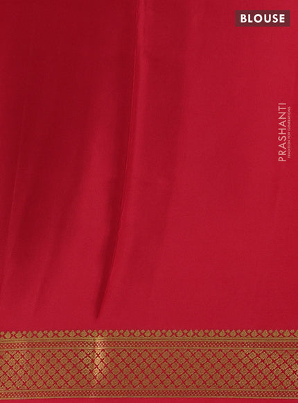 Pure mysore silk saree deep wine shade and red with plain body and zari woven border