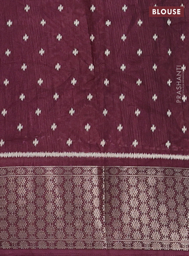 Semi dola saree brown shade with allover prints and zari woven border