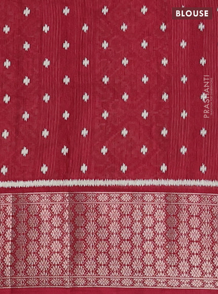 Semi dola saree maroon with allover prints and zari woven border