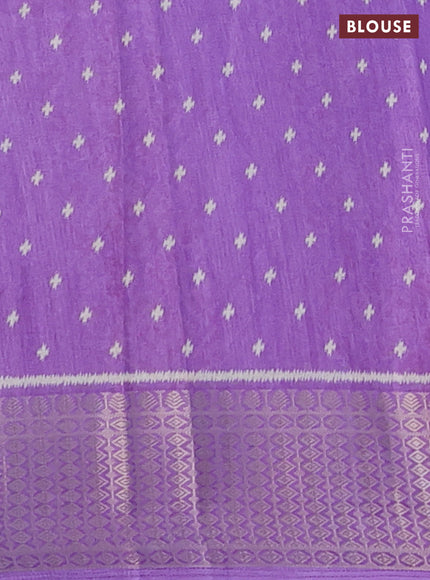 Semi dola saree lavender with allover prints and zari woven border