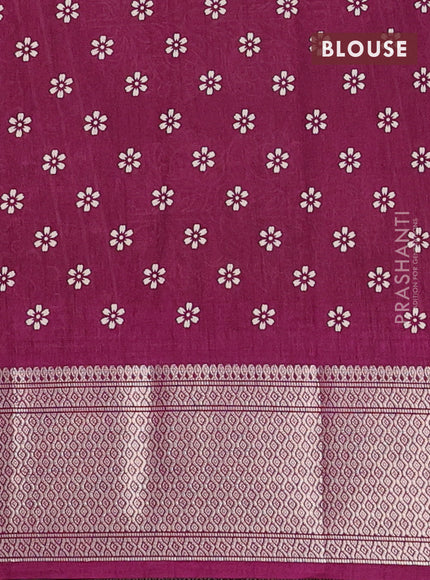 Semi dola saree wine shade with allover prints and zari woven border
