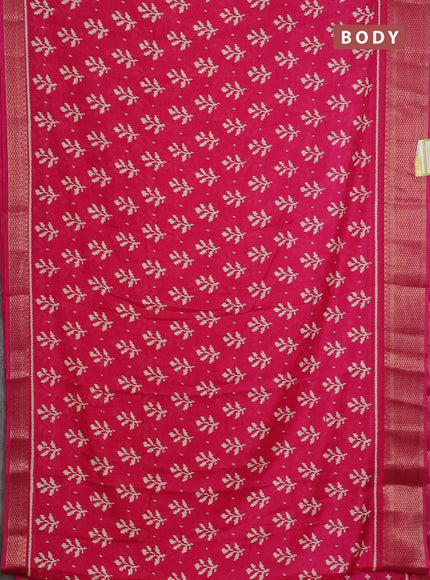 Semi dola saree pink with allover ikat butta prints and zari woven border