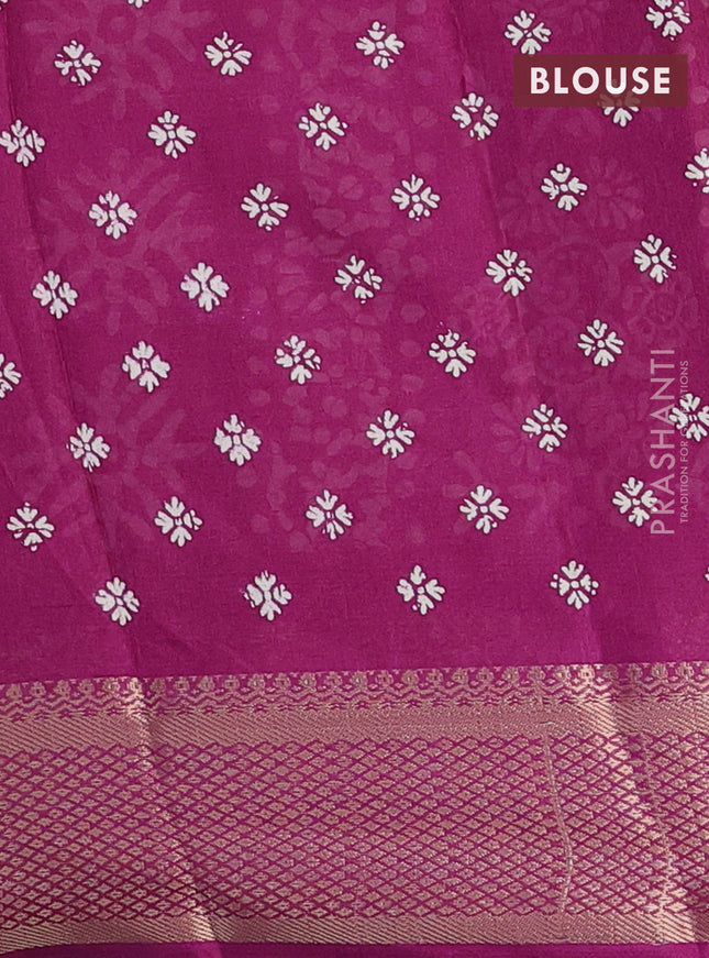 Semi dola saree purple with butta prints and zari woven border