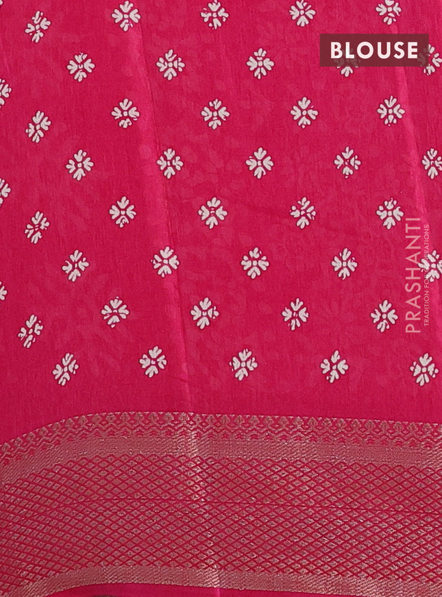 Semi dola saree pink with butta prints and zari woven border