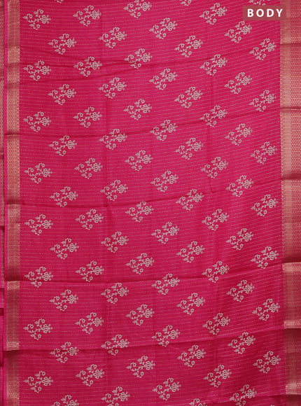 Semi dola saree pink with allover zari weaves & butta prints and zari woven border