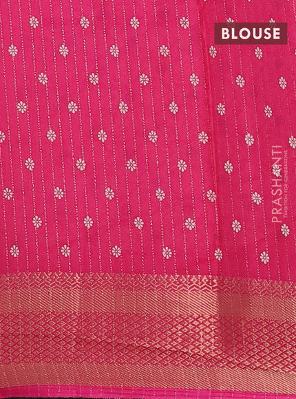 Semi dola saree pink with allover zari weaves & butta prints and zari woven border