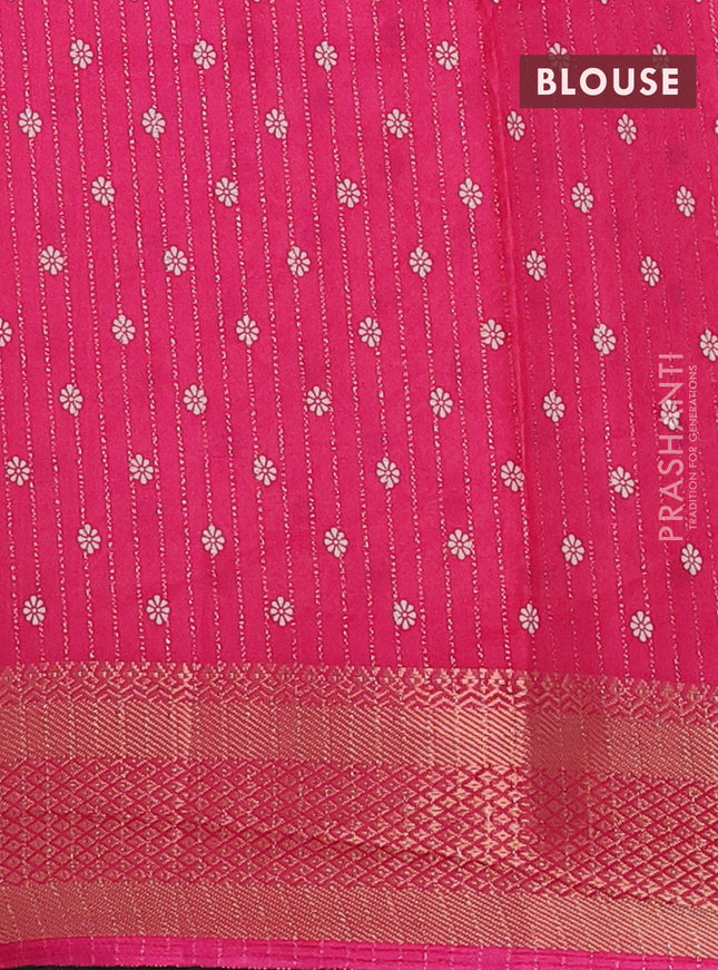 Semi dola saree pink with allover zari weaves & butta prints and zari woven border