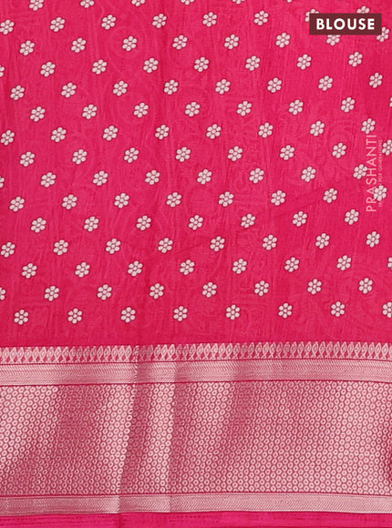 Semi dola saree pink with allover butta prints and zari woven border