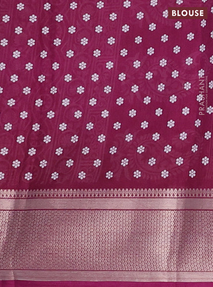 Semi dola saree wine shade with allover butta prints and zari woven border