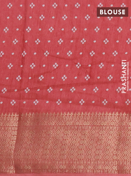Semi dola saree maroon with allover bandhani prints and zari woven border