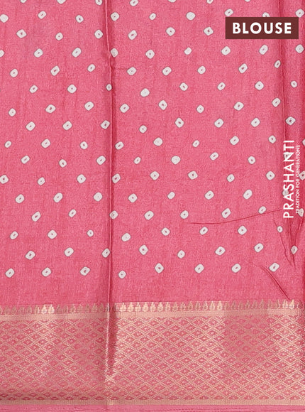 Semi dola saree peach shade with butta prints and zari woven border